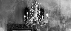 a black and white crystal chandelier