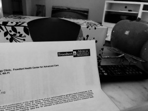 a black and white photo of a letter from my hospital, likely a denial letter