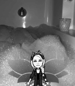a black and white photo of a bubble bath 