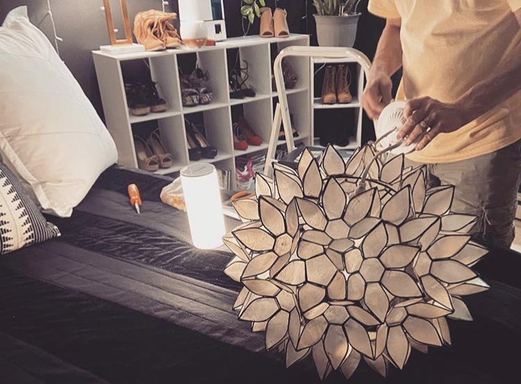 Allay lamp on regular light setting being used as an extra light while installing a light fixture